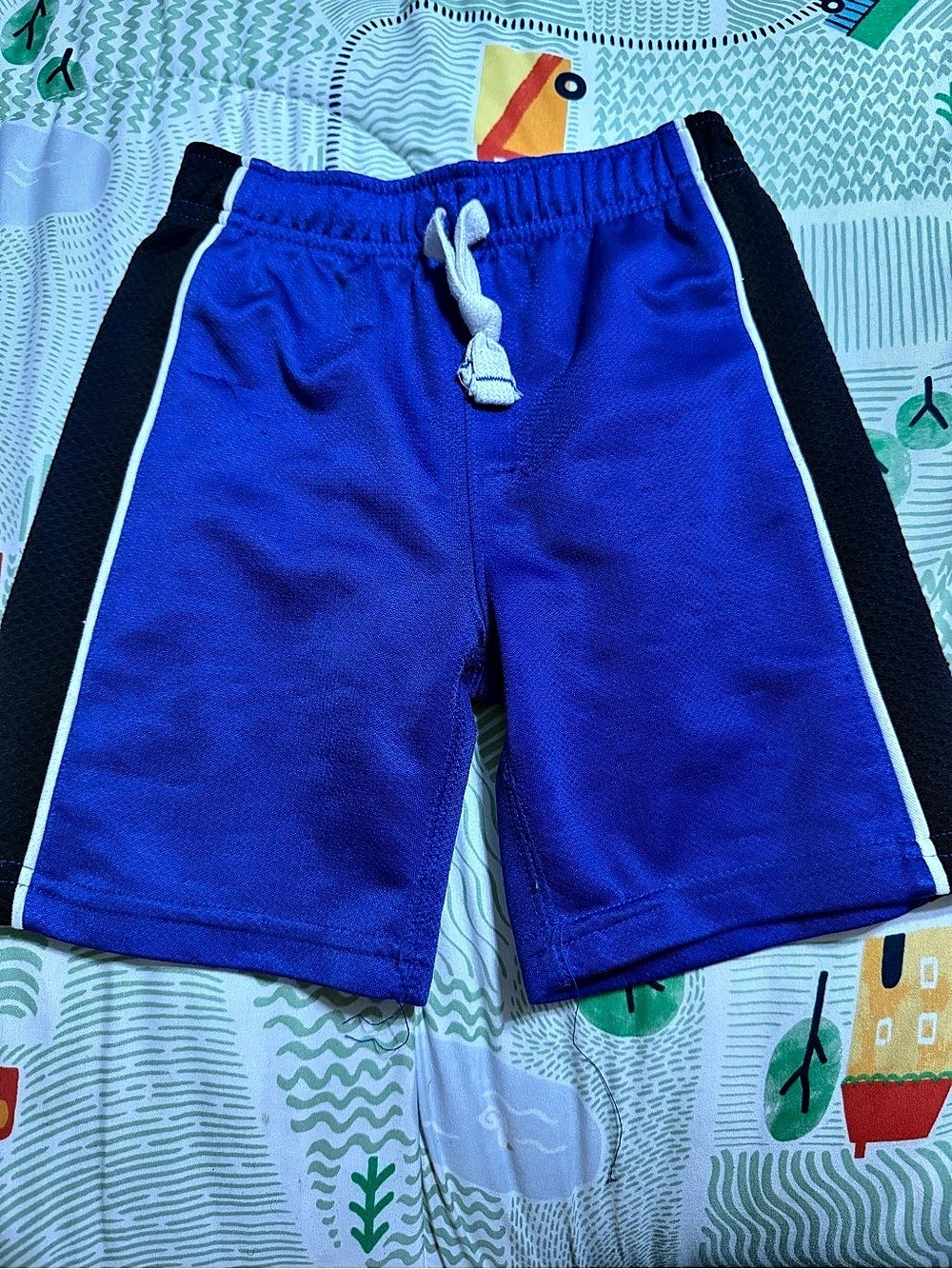 Kids Athletic Shorts in Blue & Black